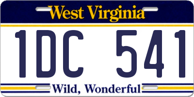 WV license plate 1DC541