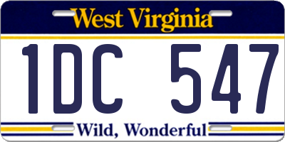 WV license plate 1DC547