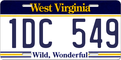 WV license plate 1DC549