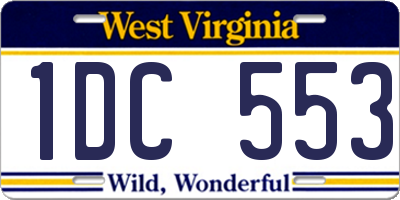 WV license plate 1DC553