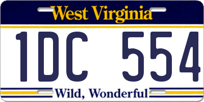 WV license plate 1DC554