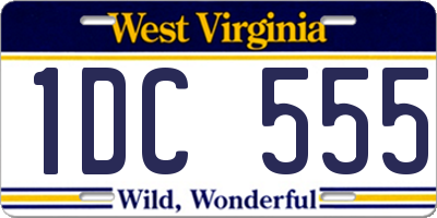 WV license plate 1DC555