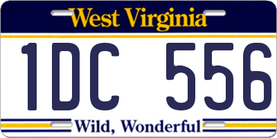 WV license plate 1DC556