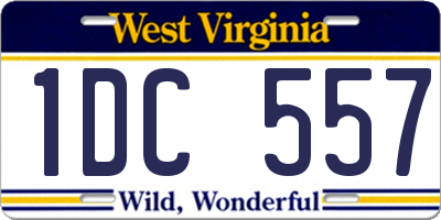 WV license plate 1DC557