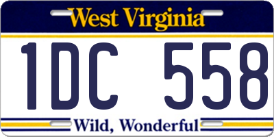 WV license plate 1DC558