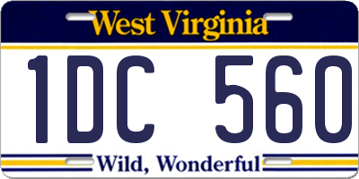 WV license plate 1DC560