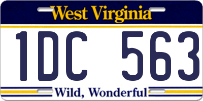 WV license plate 1DC563