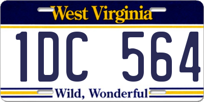 WV license plate 1DC564