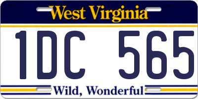 WV license plate 1DC565