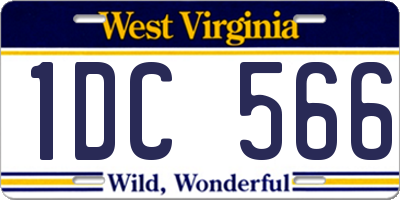WV license plate 1DC566