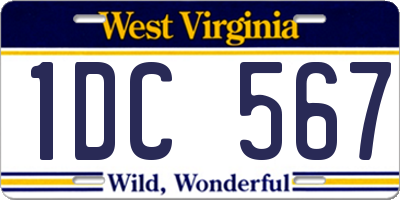 WV license plate 1DC567