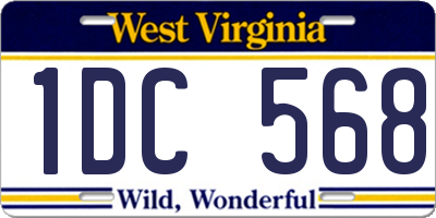 WV license plate 1DC568