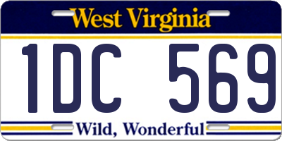 WV license plate 1DC569