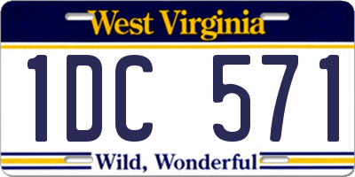 WV license plate 1DC571