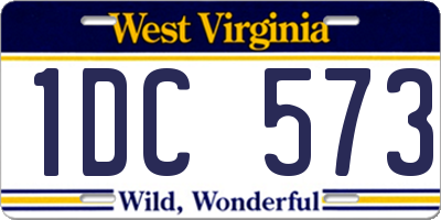 WV license plate 1DC573