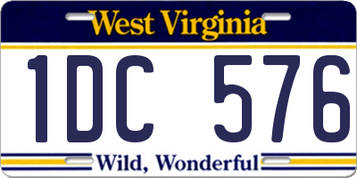WV license plate 1DC576