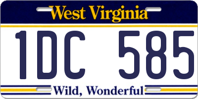 WV license plate 1DC585
