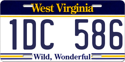 WV license plate 1DC586
