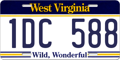WV license plate 1DC588