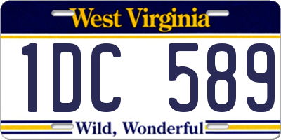 WV license plate 1DC589