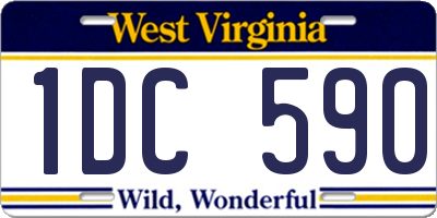 WV license plate 1DC590
