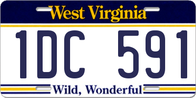 WV license plate 1DC591
