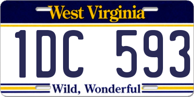 WV license plate 1DC593