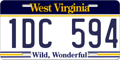 WV license plate 1DC594