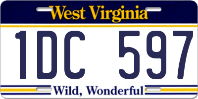 WV license plate 1DC597