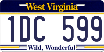 WV license plate 1DC599