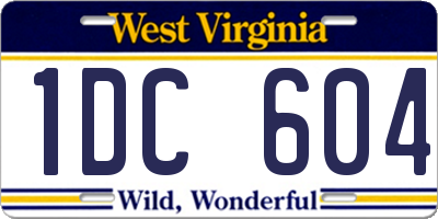 WV license plate 1DC604