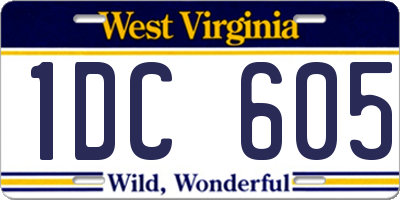 WV license plate 1DC605