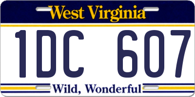 WV license plate 1DC607