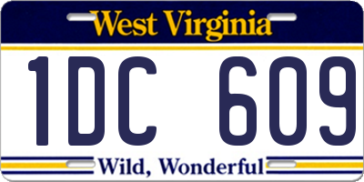 WV license plate 1DC609