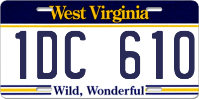 WV license plate 1DC610
