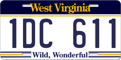 WV license plate 1DC611