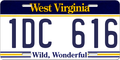 WV license plate 1DC616