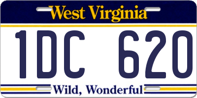 WV license plate 1DC620