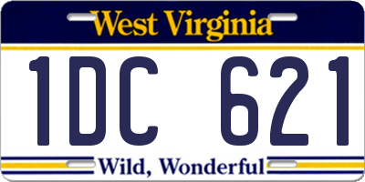 WV license plate 1DC621