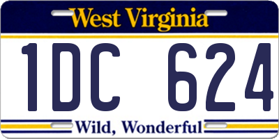 WV license plate 1DC624