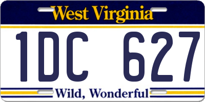 WV license plate 1DC627