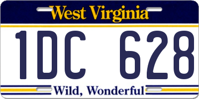 WV license plate 1DC628