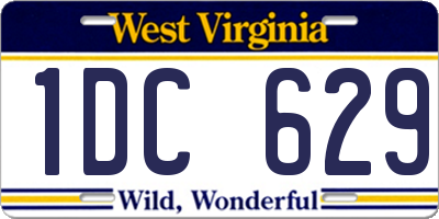 WV license plate 1DC629