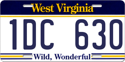 WV license plate 1DC630