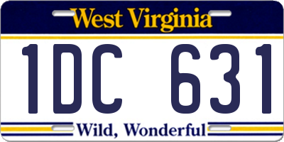 WV license plate 1DC631
