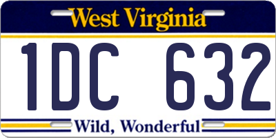 WV license plate 1DC632