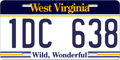 WV license plate 1DC638