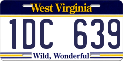 WV license plate 1DC639