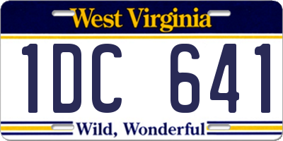 WV license plate 1DC641