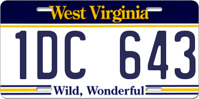 WV license plate 1DC643
